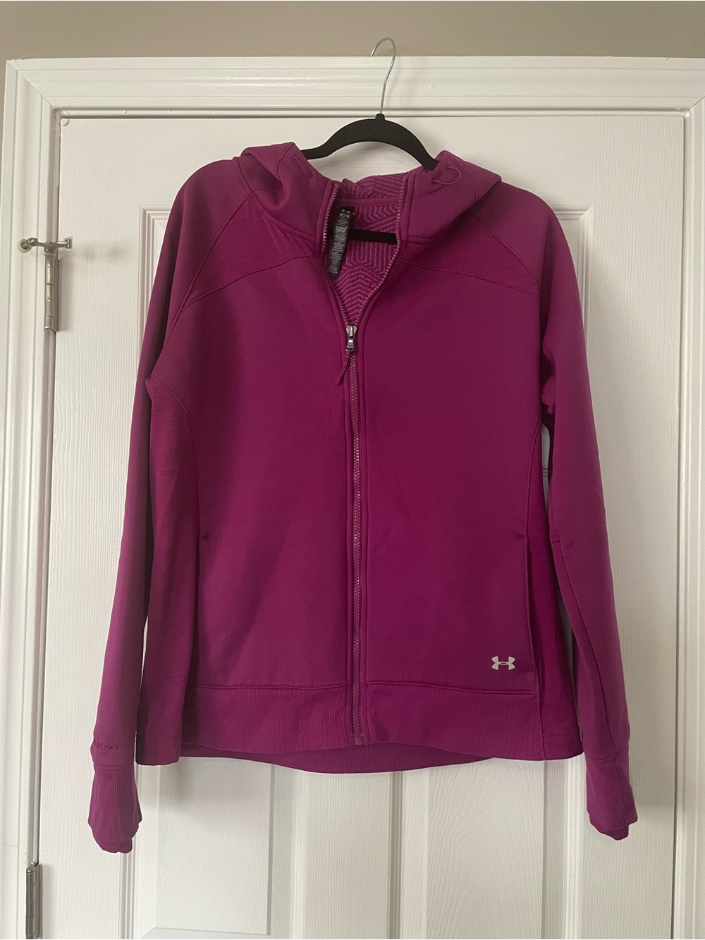 Under Armour Women's Magenta Hooded Full-Zip Bomber Jacket